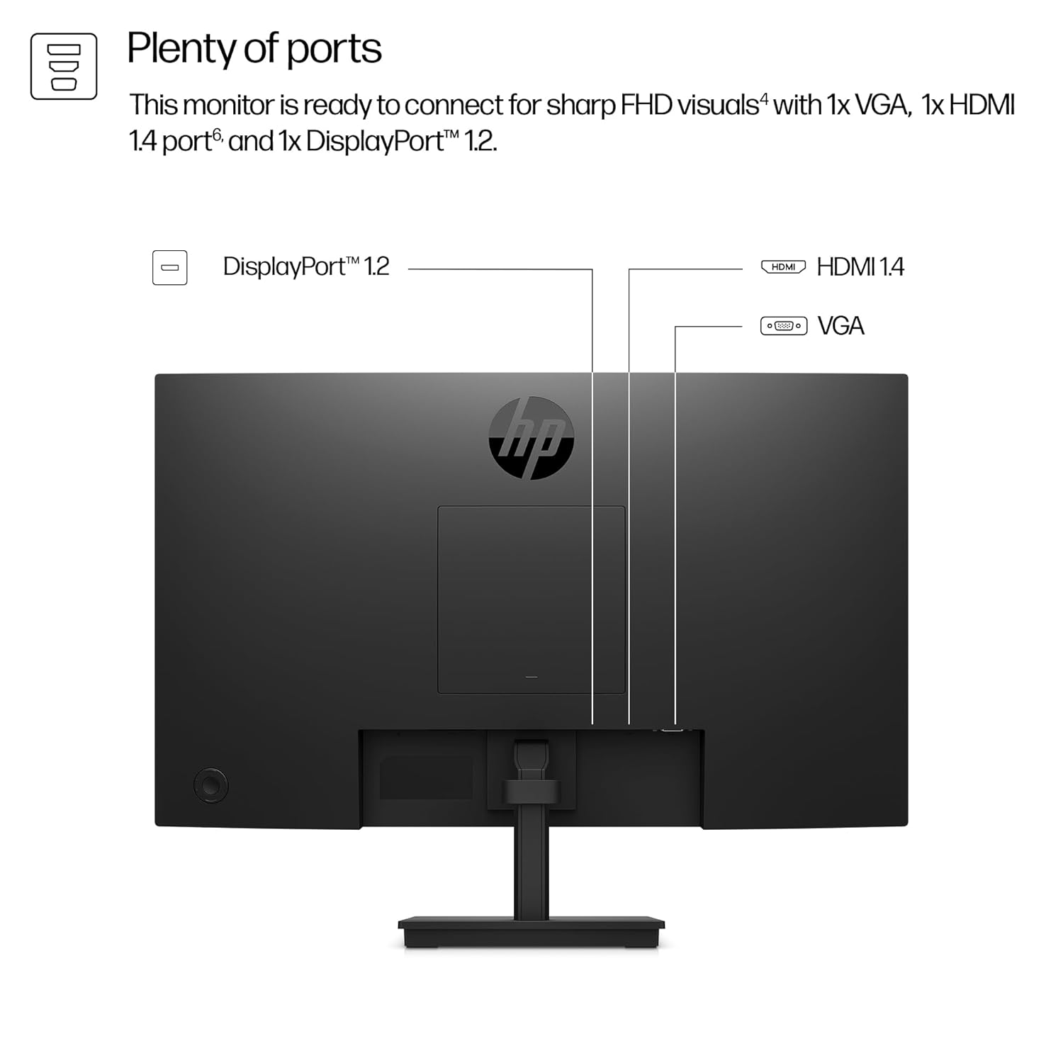 HP 324pf 24 inch FHD Monitor, Anti-Glare Eye Ease; Tilt, Brightness+; Color; Image; Input; Power; Menu; Management; Information;Low Halogen; Security Lock-Ready