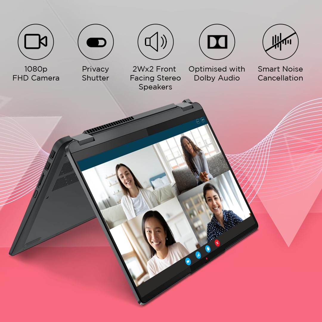 Lenovo IdeaPad Flex 5 Ryzen 7 7730U 14"(35.5cm) WUXGA+ IPS 2-in-1 Laptop (16GB/512GB SSD/Win 11/Office 2021/Backlit KB/FPR/FHD Camera/Alexa/3 Month Game Pass/Arctic Grey/1.5Kg), 82XX0071IN