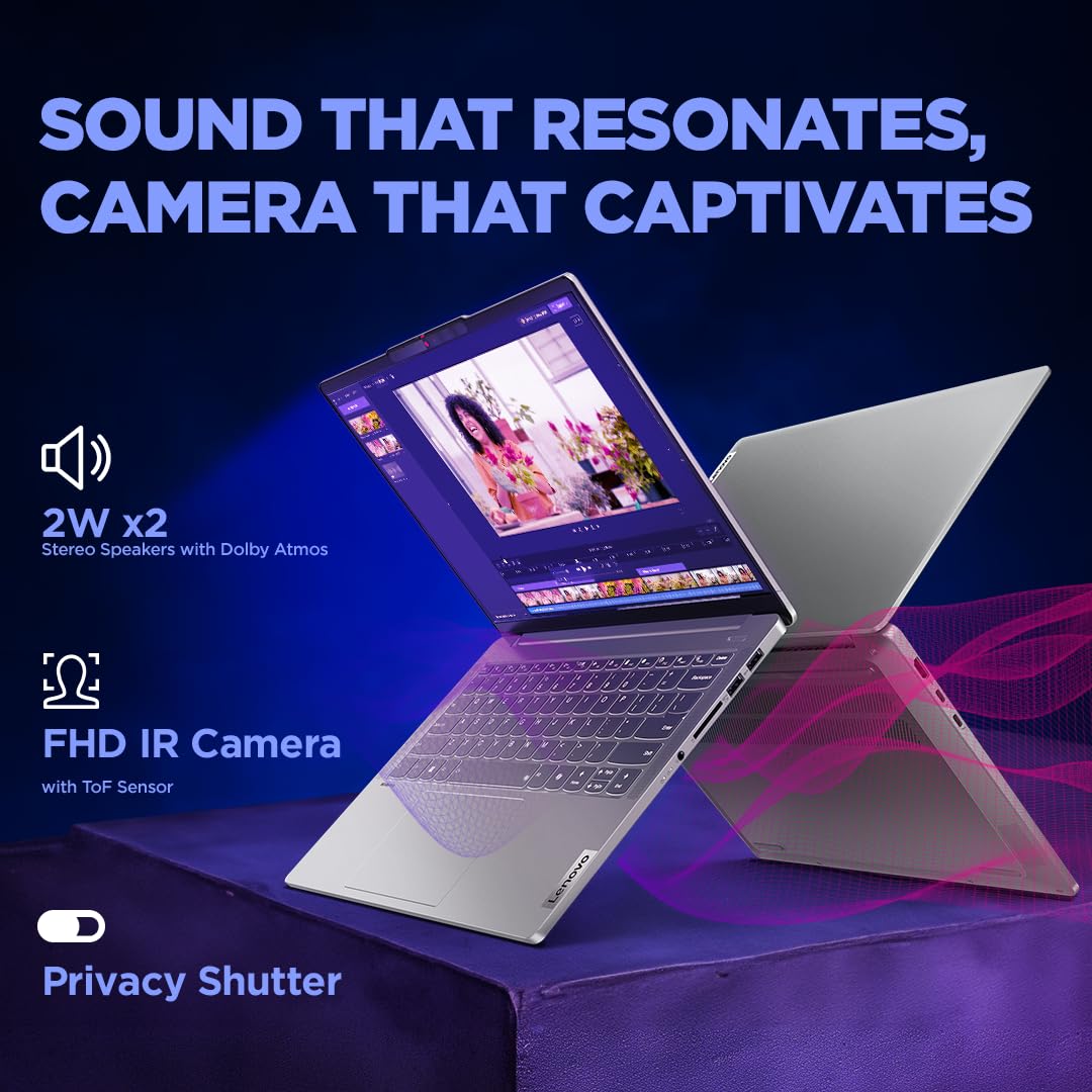 Lenovo IdeaPad Pro 5, Intel Core Ultra 9 185H, 32GB RAM, 1TB SSD, 2.8K-OLED 400Nits 120Hz, 14"/35.5cm, Windows 11, MS Office 21, Grey, 1.4Kg, 83D2001GIN,IntelArc GPU, FHD+IRCam, AI Powered Laptop