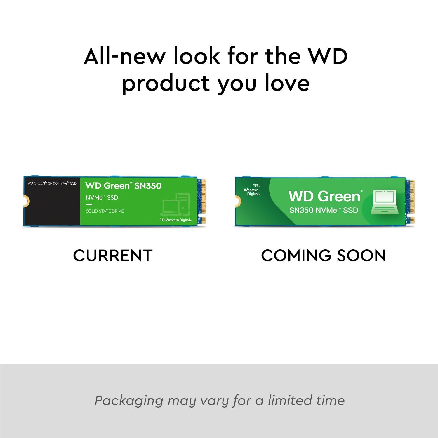 Western Digital WD Green SN350 NVMe 500GB, Upto 2400MB/s, 3 Y Warranty, PCIe Gen 3 NVMe M.2 (2280), Internal Solid State Drive (SSD) (WDS500G2G0C)