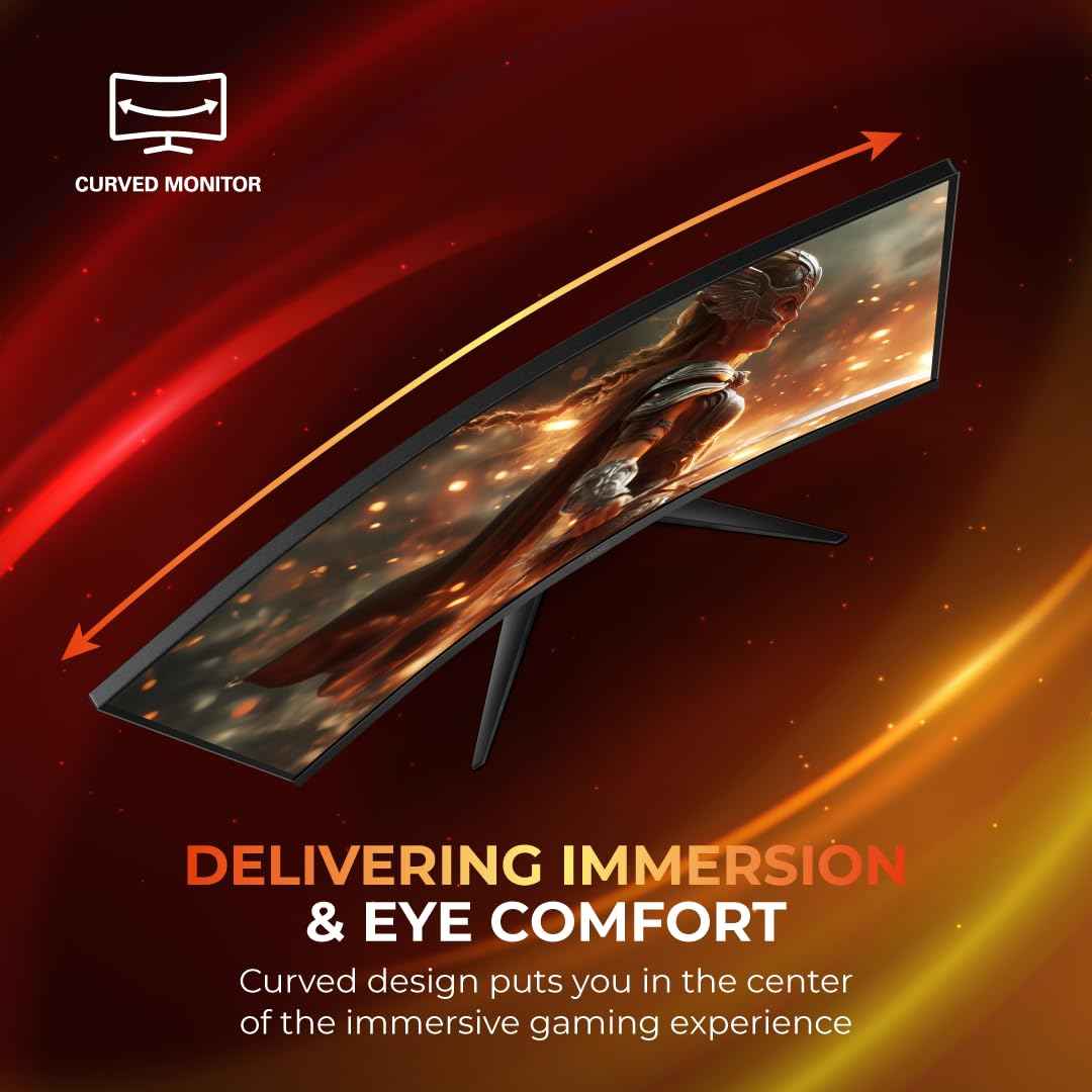 AOC C32G2ZE2 32" FHD 1500R Curved Gaming Monitor, 250Hz Refresh Rate, 0.5ms Response, HDR10, Adaptive Sync, VA Panel, Low Input Lag, HDMI/DP, Frameless Design, Flicker-Free, Low Blue Mode