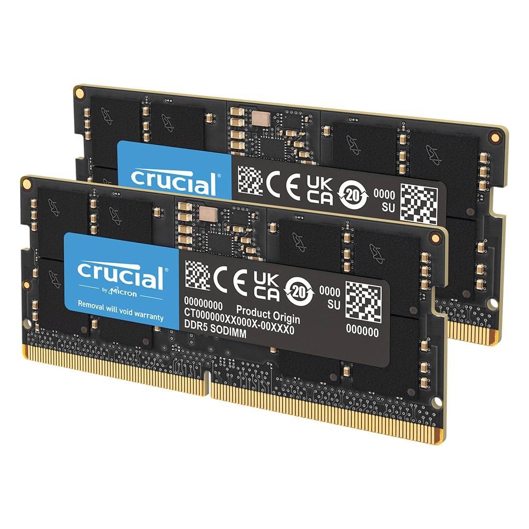 Crucial RAM 64GB Kit (2x32GB) DDR5 4800MHz CL40 Desktop Memory CT2K32G48C40U5