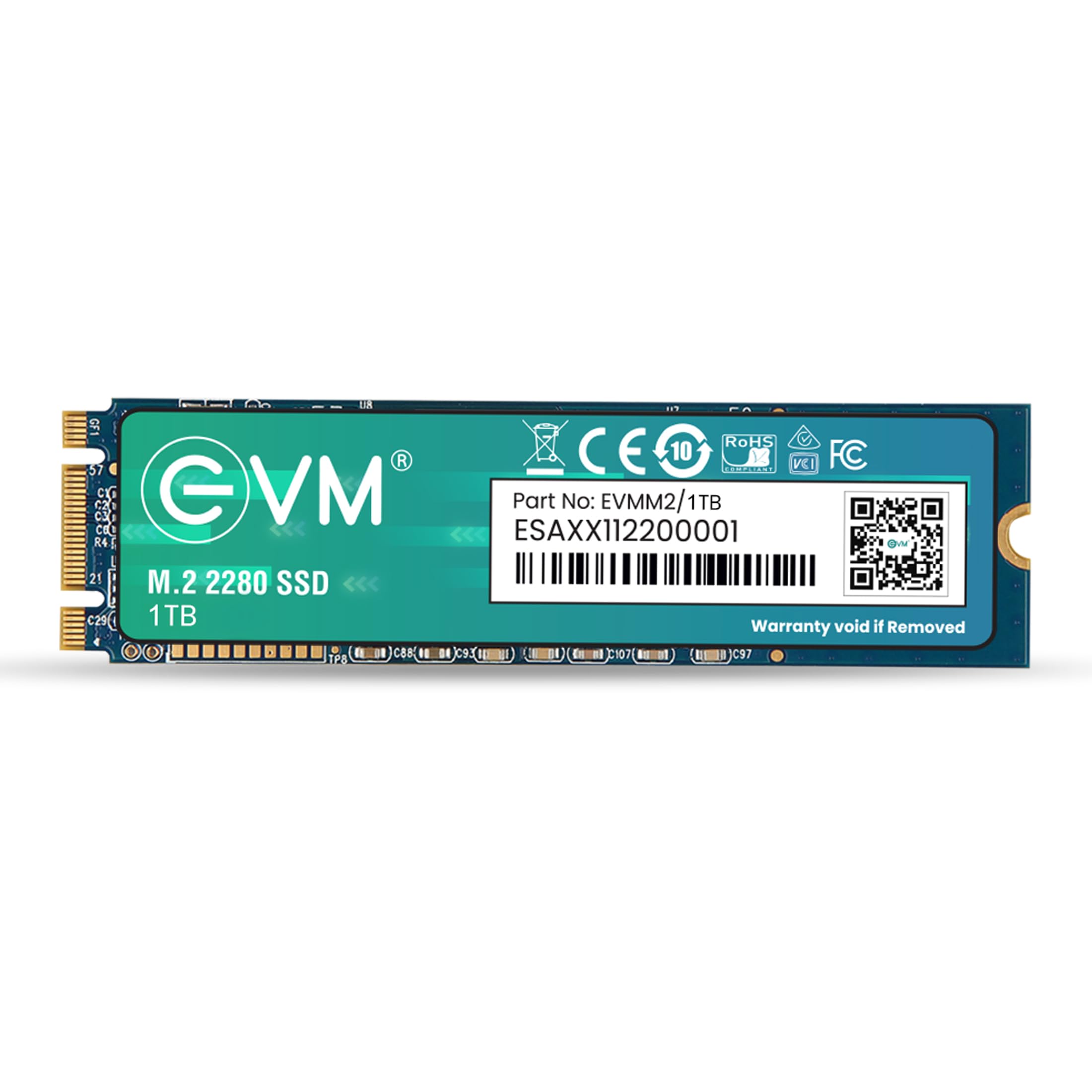 EVM 128GB M.2 (2280) SATA Internal SSD - 520MB/s Read & 370MB/s Write - 5-Year Warranty (EVMM2/128GB)
