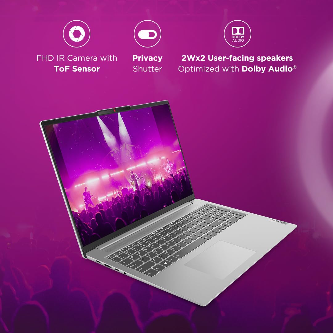 Lenovo IdeaPad Slim 5 13th Gen Core i7-13700H (16GB RAM/512GB SSD/Intel Iris Xe Graphics/WUXGA IPS Display/16 (40.6cm)/Windows 11/MS Office 2021/Backlit Keyboard/Grey/1.89Kg), 82XF003HIN Laptop