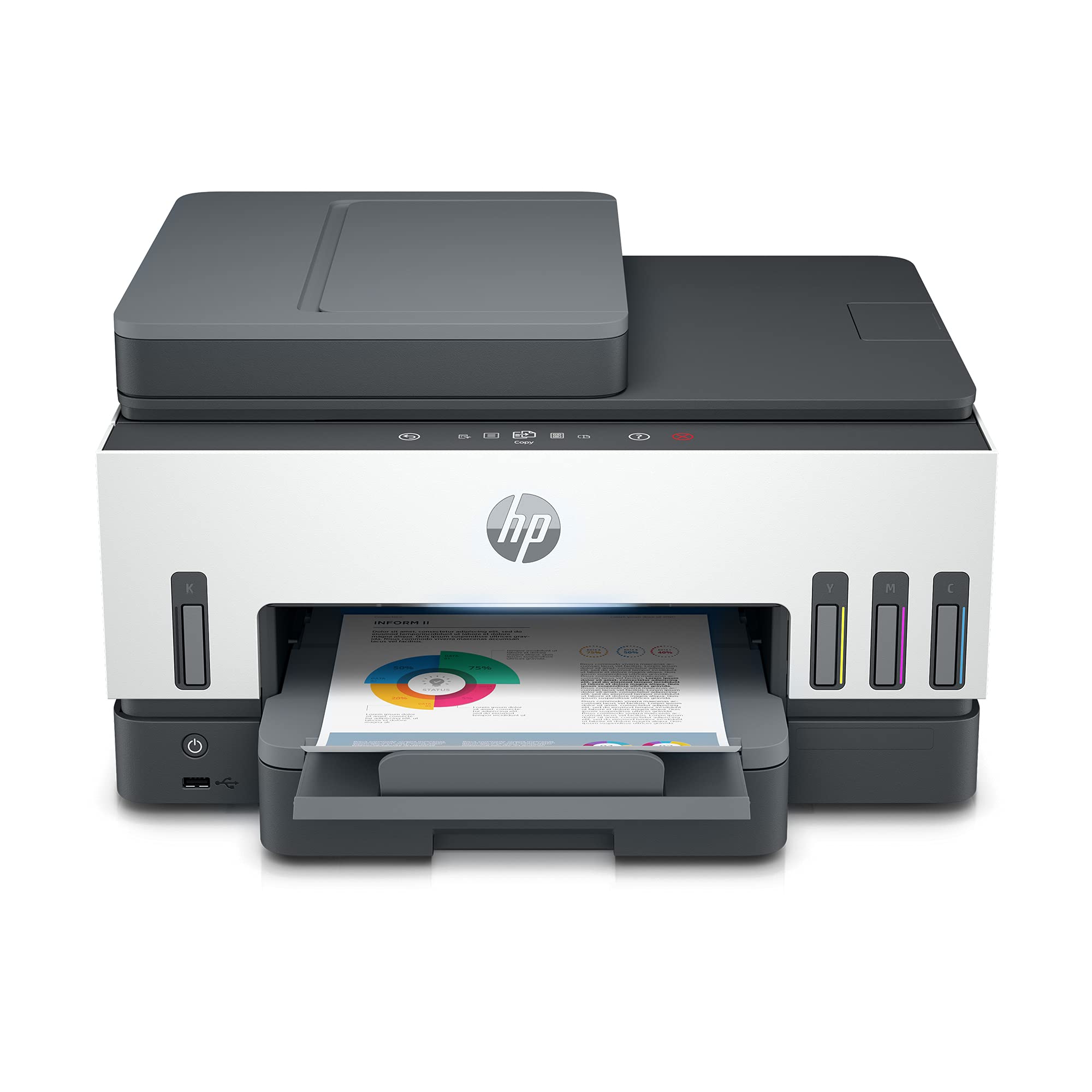 HP Smart Tank 720 All-in-One Auto Duplex WiFi Colour Printer, Print, Scan & Copy for Office, White