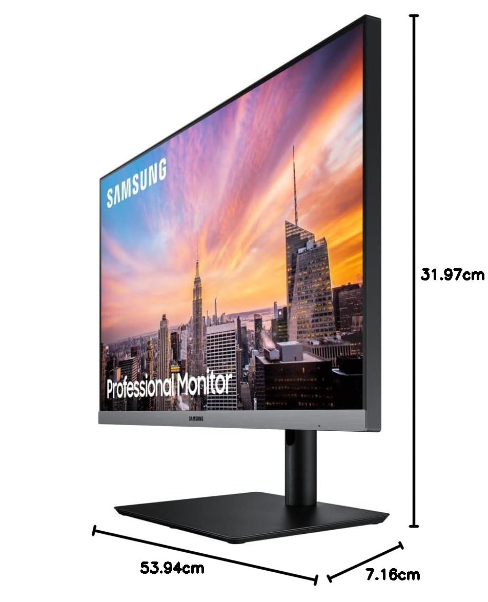 Samsung 24 Inch (Ls24R650Fdwxxl) Ips Panel Full Hd Led Monitor With Hdmi, Vga, Black