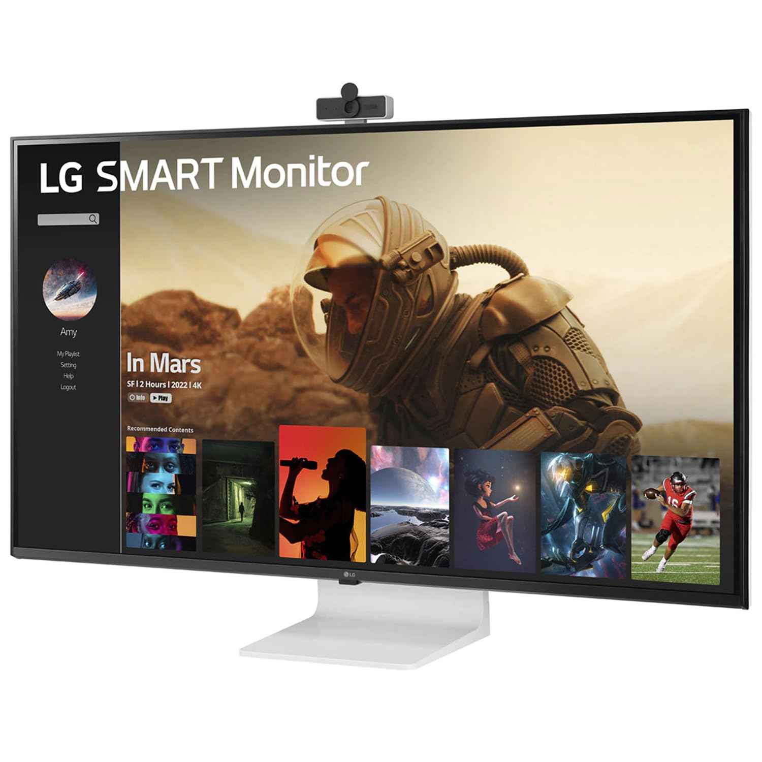 LG 43" Ultrafine™ Smart Monitor UHD 4K IPS (3840 * 2160), HDR 10, Wireless Connectivity, webOS, AirPlay 2, USB Type-C (65W PD), Speakers 10WX2, Magic Remote, HDMIx2, DP, HP Out, 43SQ700S (White)