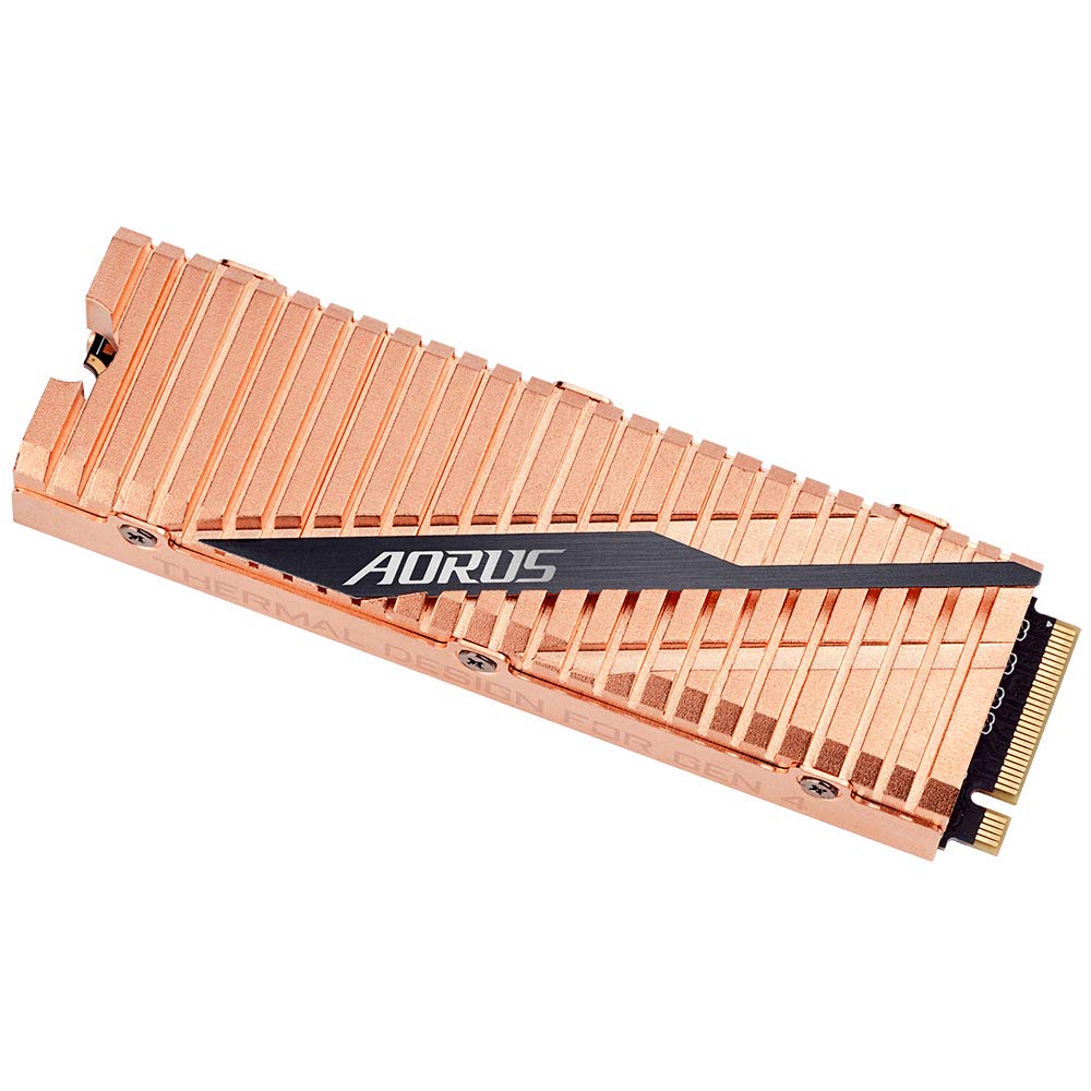 GIGABYTE AORUS NVMe Gen4 M.2 2TB PCI-Express 4.0 Interface High Performance Gaming, Full Body Copper Heat Spreader, Toshiba 3D NAND, DDR Cache Buffer, 5 Year Warranty SSD GP-ASM2NE6200TTTD