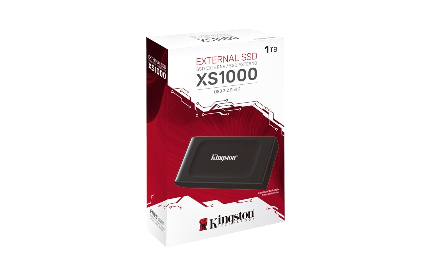 Kingston XS1000 1TB SSD | Pocket-Sized | USB 3.2 Gen 2 | External Solid State Drive | Up to 1050MB/s | SXS1000/1000G