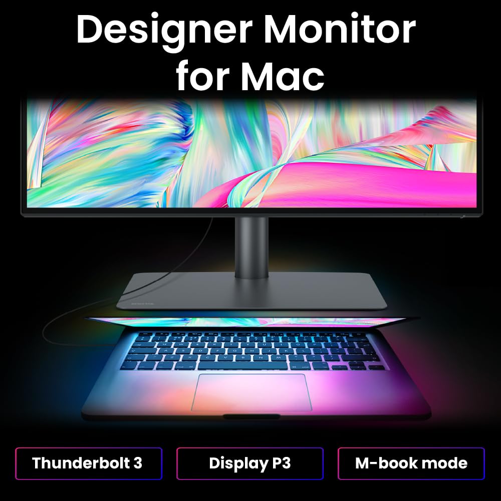 BenQ PD3225U Pro-Design Monitor for MacBook 32" IPS Black Tech. CR 2000:1|4K UHD|VESA DisplayHDR400|98% P3|100% sRGB|DeltaE<2|Pantone Validated|ICCSync|PIP/PBP|Thunderbolt 3|USB-C(PD 85W)|USB Hub|KVM