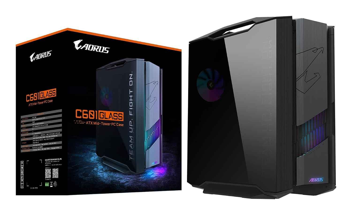 GIGABYTE AORUS C601 Glass Global Full-Tower Gaming PC Case | Premium Tempered Glass Design, RGB Fusion 2.0, Advanced Airflow & Cable Management | Supports E-ATX/ATX/Micro-ATX/Mini-ITX