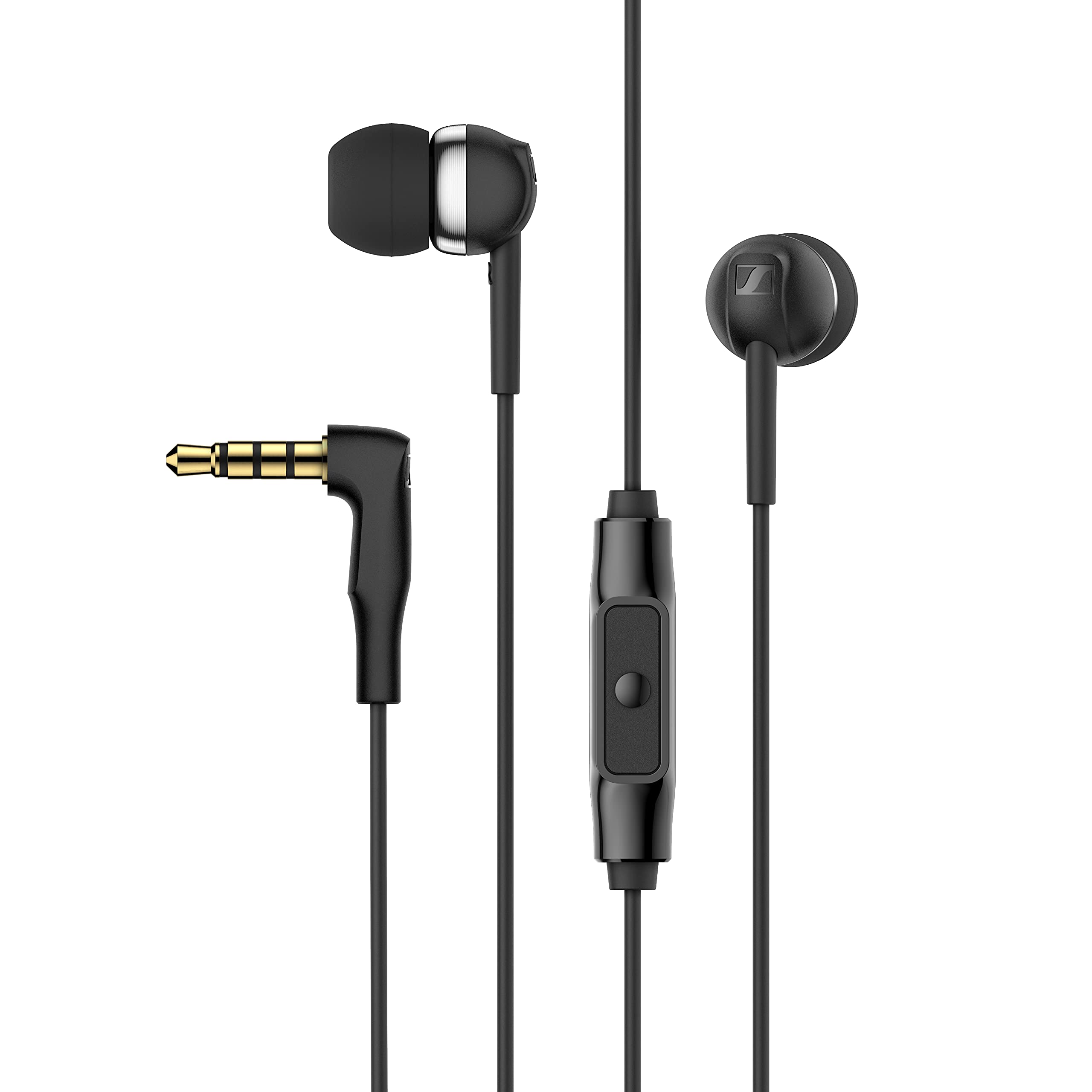 Sennheiser CX 80S in-Ear Wired Headphones with in-line One-Button Smart Control with Microphone, 3 Ear Adapter Sizes, 2 Year Warranty, 3.5MM Jack, Superior Sound, Black