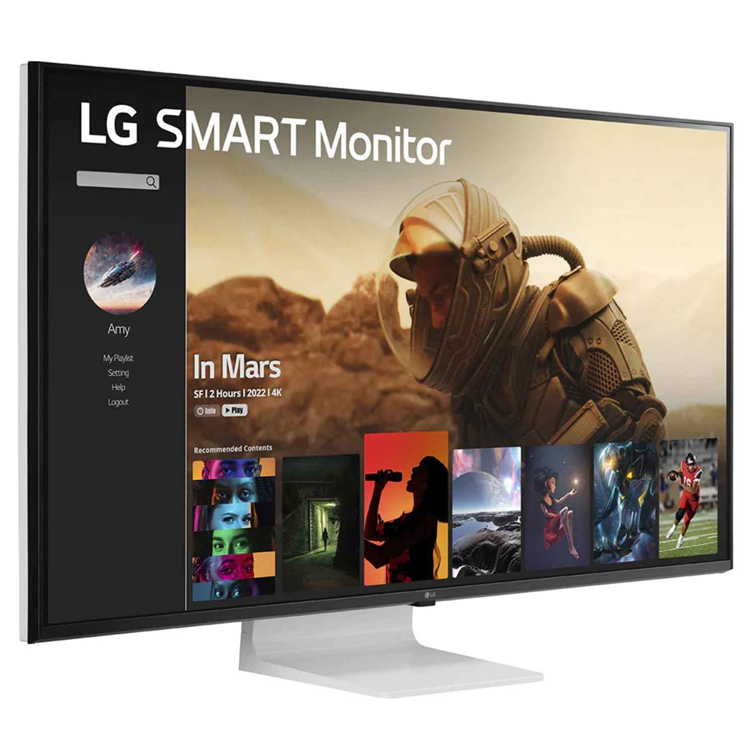 LG 43" Ultrafine™ Smart Monitor UHD 4K IPS (3840 * 2160), HDR 10, Wireless Connectivity, webOS, AirPlay 2, USB Type-C (65W PD), Speakers 10WX2, Magic Remote, HDMIx2, DP, HP Out, 43SQ700S (White)