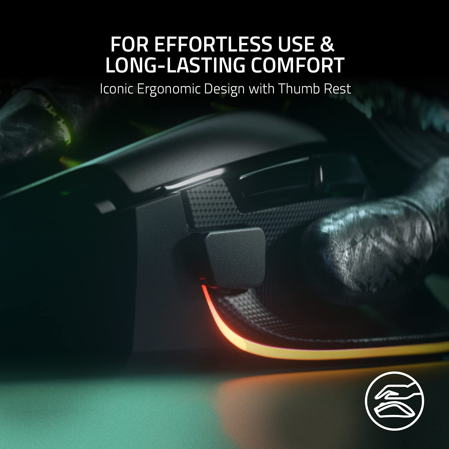 Razer Basilisk V3 Smartchoice Wired Gaming Mouse, Ergonomic Design, 26K DPI Optical Sensor, 11 Programmable Buttons, HyperScroll Tilt Wheel, Chroma RGB Lighting, Black