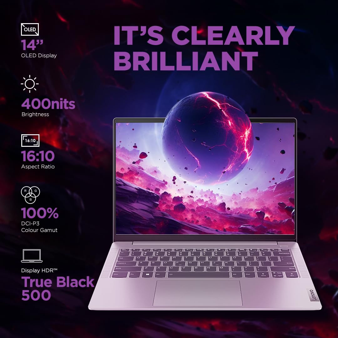 Lenovo IdeaPad Slim 5 Intel Core Ultra 5 125H Built-in AI 14" (35.5cm) WUXGA-OLED 400Nits Thin & Light Laptop (16GB/1TB SSD/Win 11/Office 21/FHD+IR Camera/Alexa/1Yr ADP Free/Grey/1.4Kg), 83DA003GIN