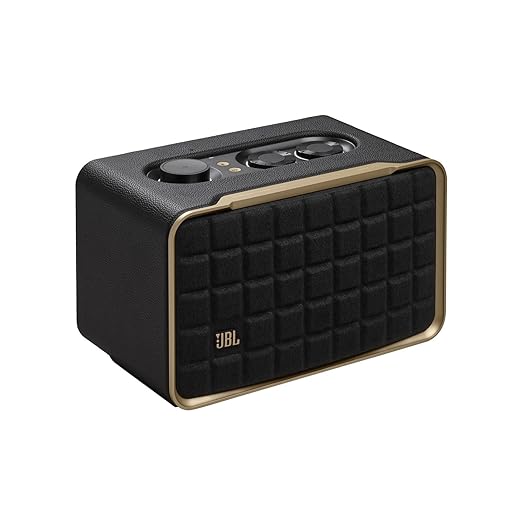 JBL Authentics 200, Smart Home WiFi Speaker and Music Streaming, Voice Assist and Bluetooth Connectivity, Automatic Calibration, Compatible with Google Home & Amazon Alexa, Retro Design in Black - Zapnet.in