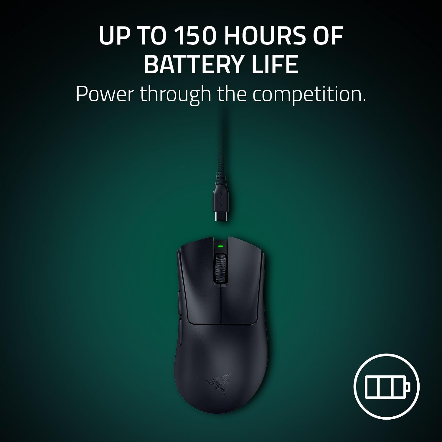 Razer DeathAdder V4 Pro Gaming Mouse (Model No: RZ01-05330100-R3A1) | 56 g Wireless Esports Mouse | Focus Pro 45K Optical Sensor | 8,000 Hz HyperSpeed | Optical Scroll Wheel | Gen-4 Switches_ Black