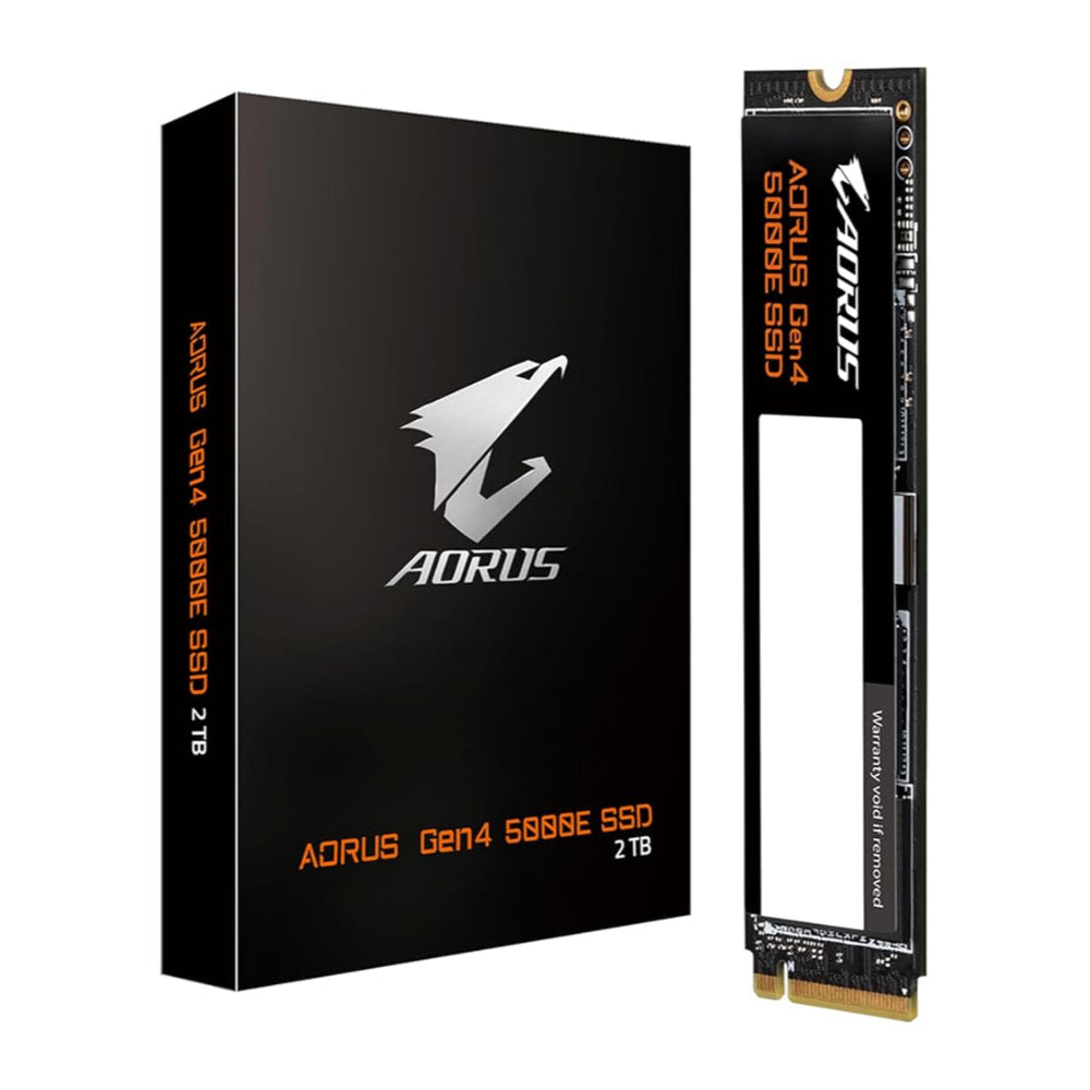 GIGABYTE AORUS Gen4 5000E SSD 2TB PCIe 4.0 NVMe M.2 Internal Solid State Hard Drive with Read Speed Up to 6500MB/s, Write Speed Up to 6000MB/s, AG450E2TB-G