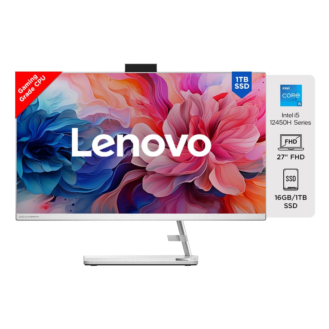 Lenovo IdeaCentre AIO 3 12th Gen Intel i5 23.8" FHD WVA 3-Side Edgeless All-in-One Desktop with Alexa Built-in (8GB/512GB SSD/Win11/MS Office 2021/IR Camera/Wireless Keyboard & Mouse) F0GH00MHIN