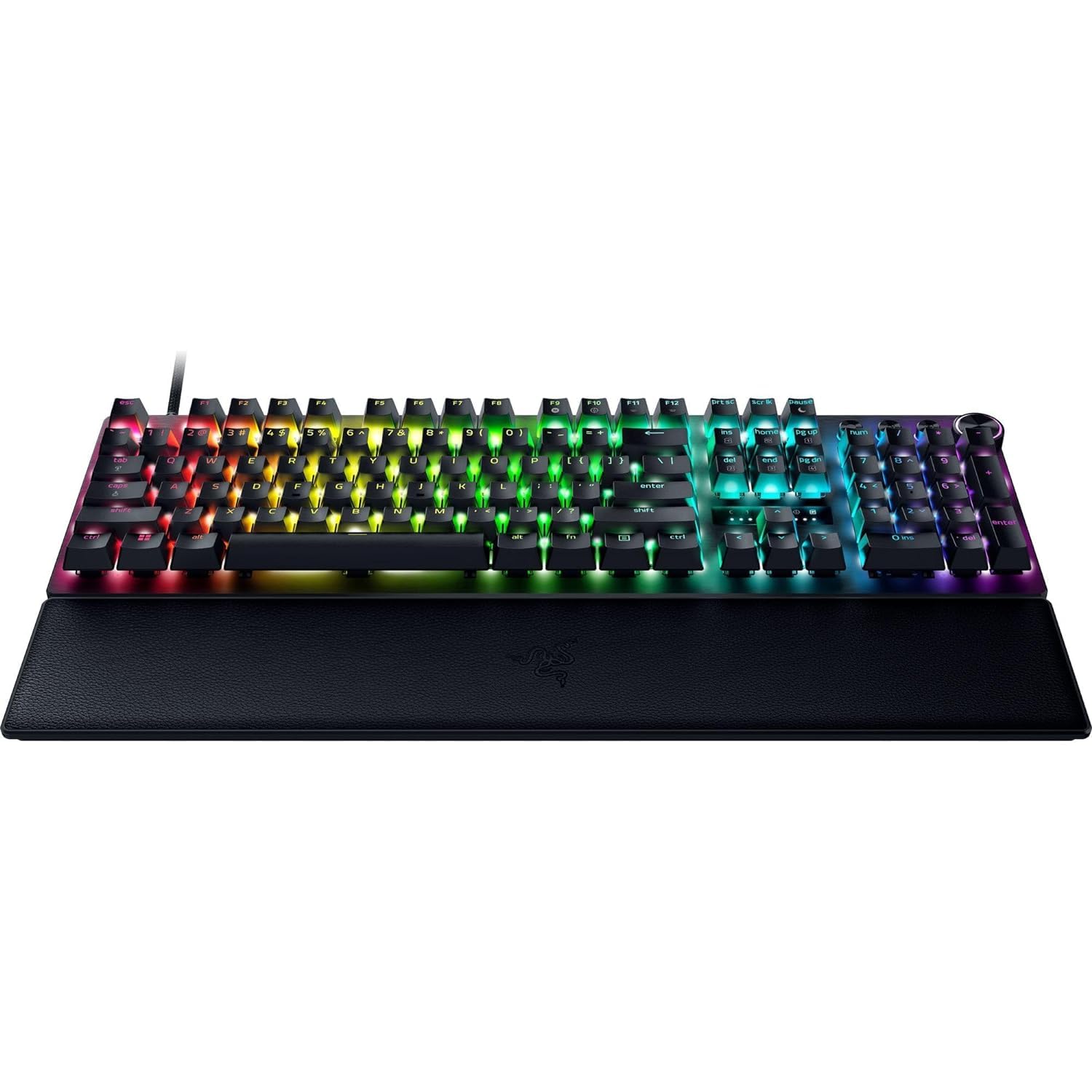 Razer Huntsman V3 Pro Esports Gaming Keyboard, Analog Optical Switches w/Rapid Trigger & Adjustable Actuation, Media Keys & Dial, Doubleshot PBT Keycaps, Aluminum Top Plate, Wrist Rest - Black