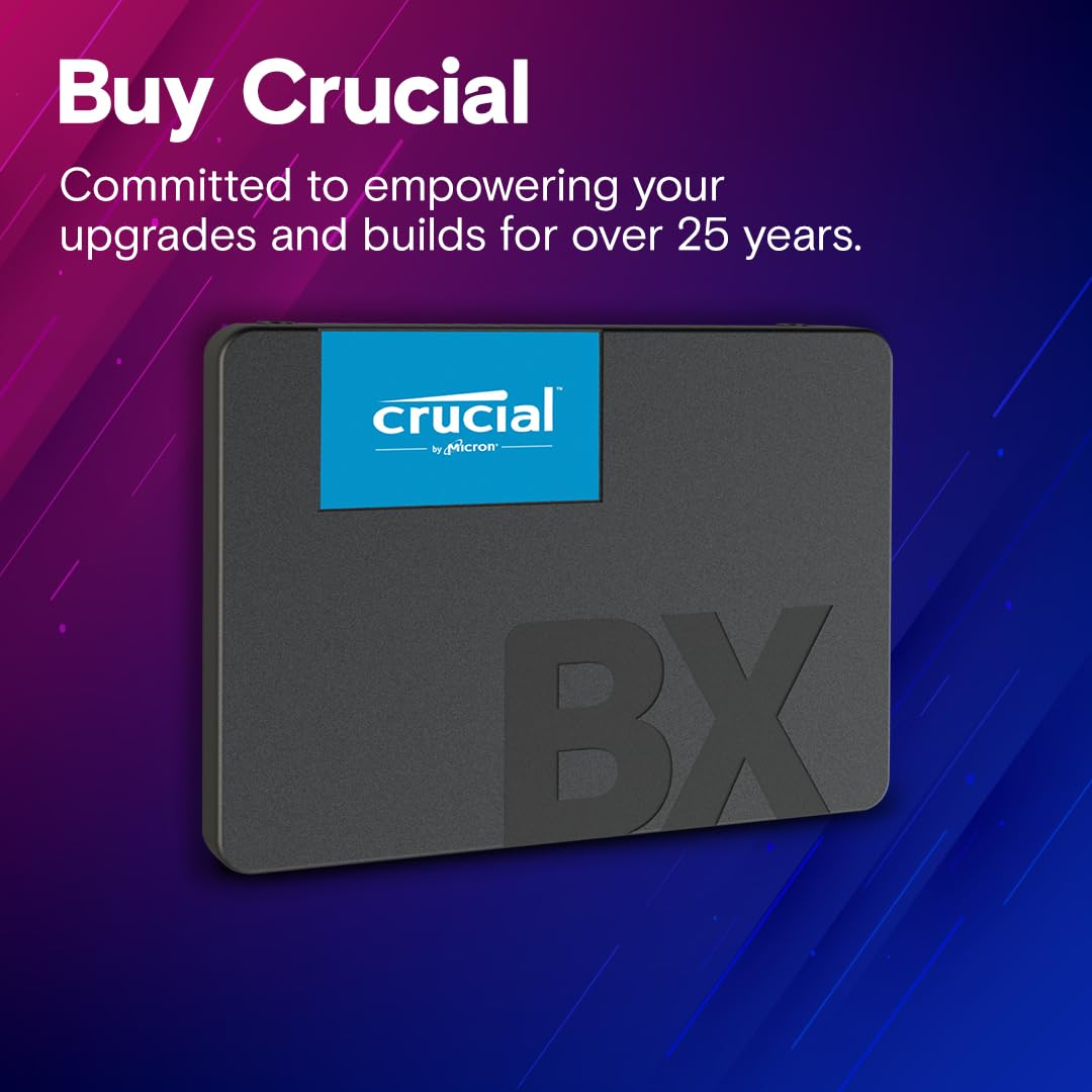 Crucial BX500 2.5 inch Internal Solid State Drive with SATA and 3D NAND Technology
