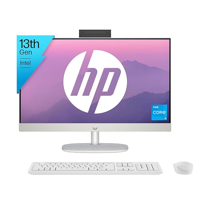 HP Aio Pc 13Th Gen Intel Core I5-1335U,23.8Inch(60.5 Cm) Fhd,Touch,Anti-Glare (16 Gb Ddr4,1Tb Ssd,Wireless Keyboard & Mouse Combo,Fhd Ir Tilt Privacy Camera) Win 11,5.53Kg,24-Cr0410In-Windows 11 Home - Zapnet.in