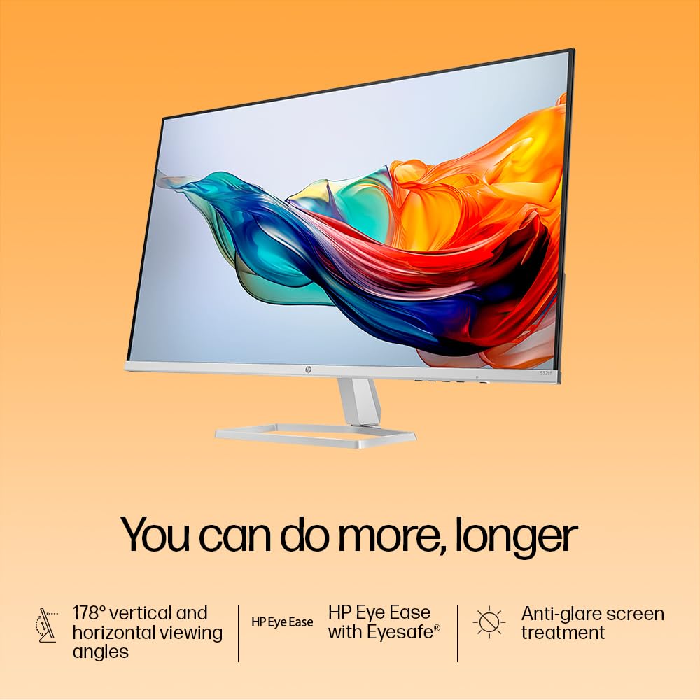 HP Series 5 31.5 inch FHD Monitor - 532sf, 31.5inch(80cm),FHD (1920 x 1080),300 Nits,Anti-Glare, Eye Ease,5.1kg