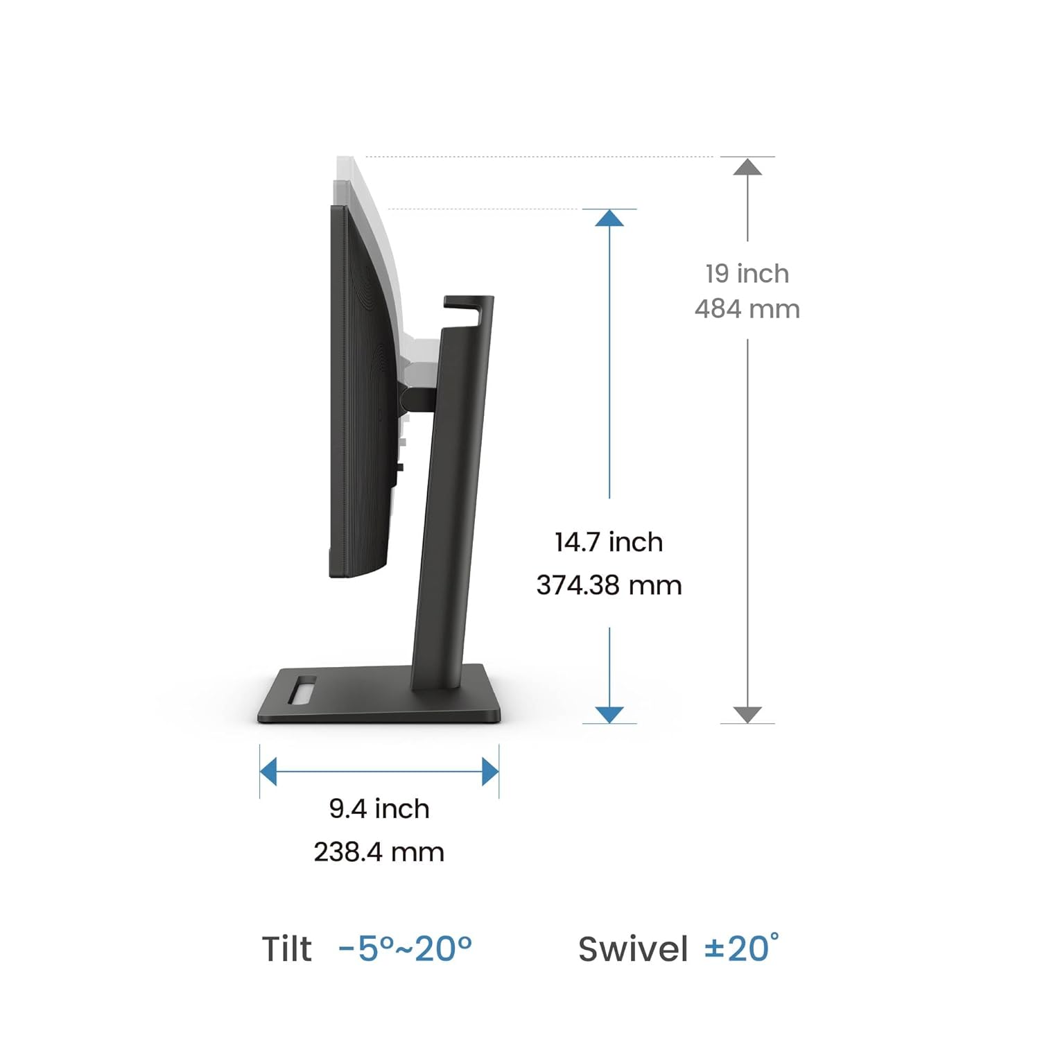 BenQ GW2490T 24 Inch 1300:1 CR 1080P FHD IPS Monitor|100Hz|99% Srgb|Height Adjustable|Ergo Design|VESA Mediasync|Dual HDMI|DP Port|Speakers|Eye-Careu|Eyesafe|B.I. Gen2|LBL+|Wall Mount (Black)