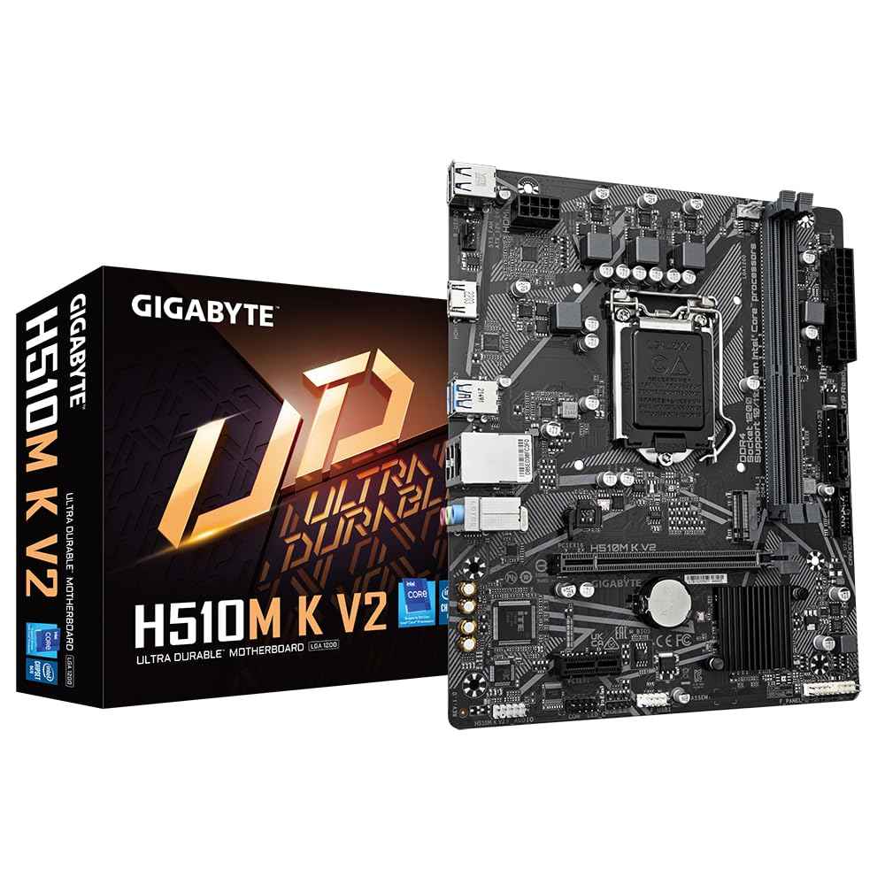 GIGABYTE H510M K V2 Motherboard | Intel H510 | Micro ATX | DDR4 | PCIe 3.0 | HDMI | USB 3.2 | Reliable Entry-Level