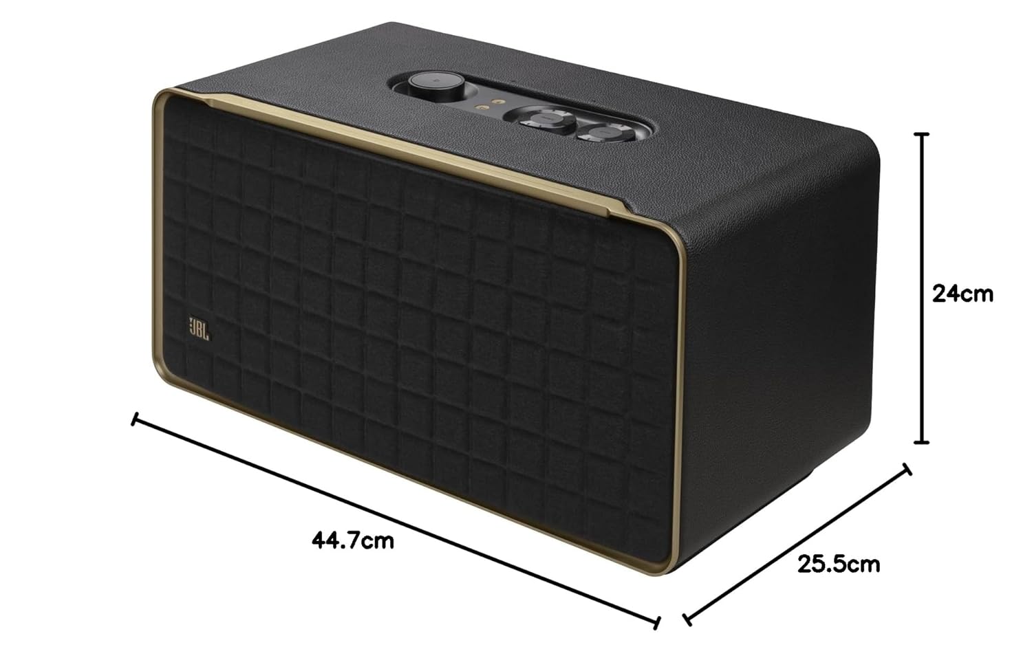 JBL Authentics 500, Dolby Atmos Smart Home Speaker Built-in WiFi and Music Streaming, Voice Assist and Bluetooth Connectivity, Automatic Calibration, Compatible with Google Home & Alexa, Retro Design - Zapnet.in