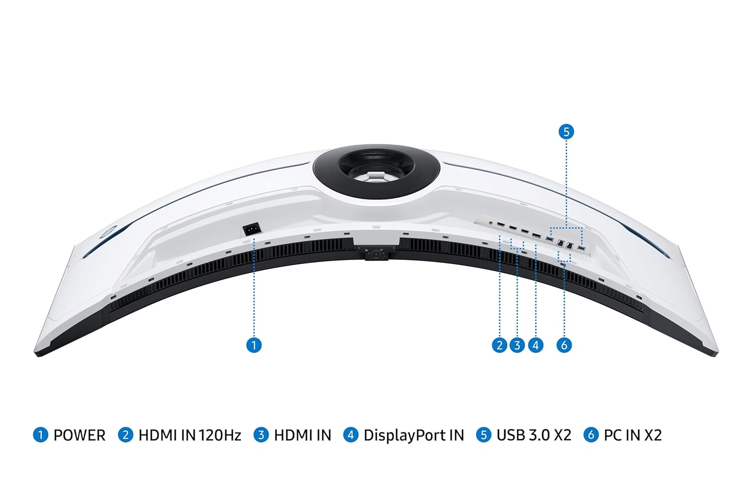 Samsung 49-inch (124.4cm) Odyssey OLED G9 Dual QHD, 5120 x 1440, 240Hz, 0.03ms Curved Gaming Monitor, USB Hub, HAS, Neo Quantum Processor, Smart TV, AMD FreeSync Premium Pro (LS49CG950SWXXL,Black)