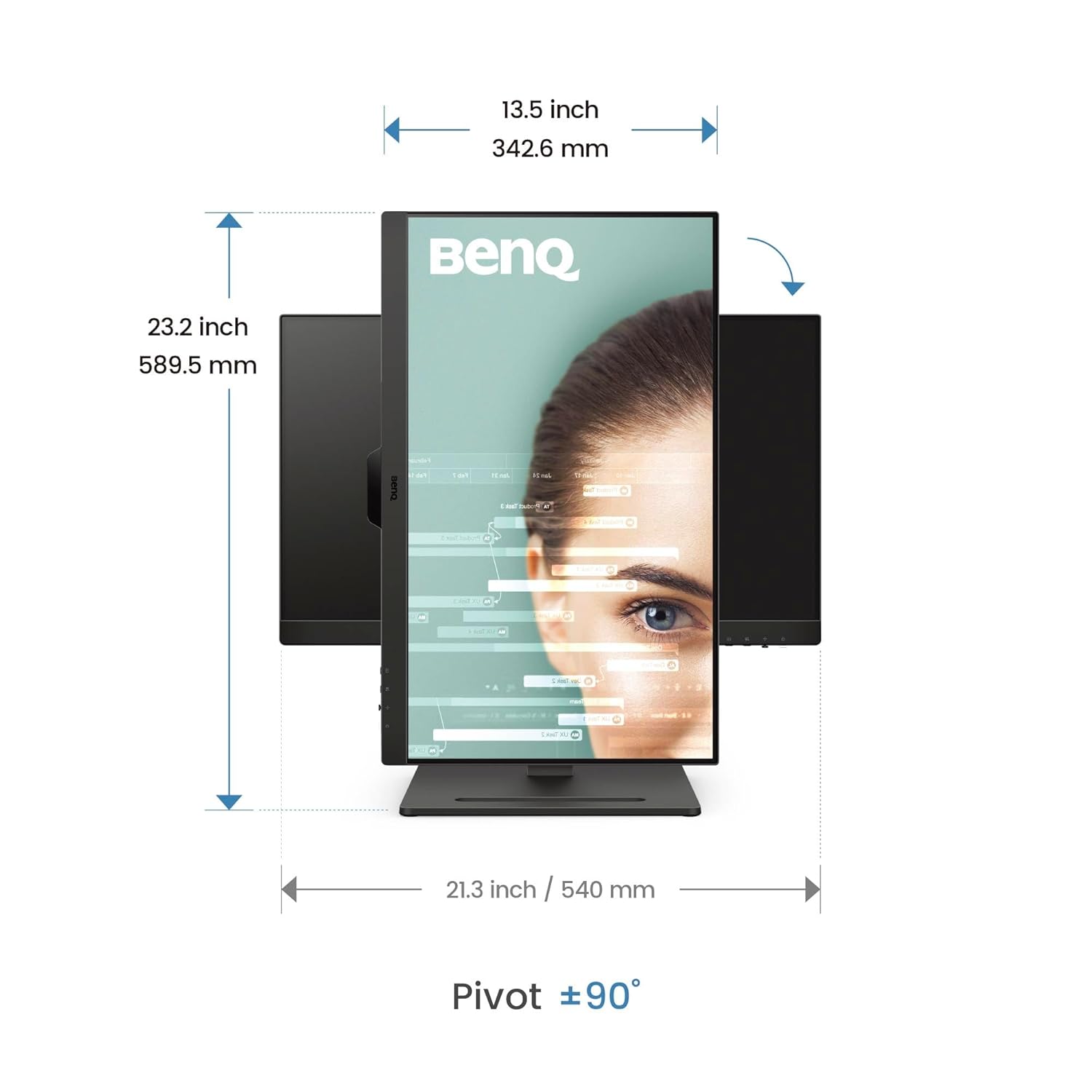 BenQ GW2490T 24 Inch 1300:1 CR 1080P FHD IPS Monitor|100Hz|99% Srgb|Height Adjustable|Ergo Design|VESA Mediasync|Dual HDMI|DP Port|Speakers|Eye-Careu|Eyesafe|B.I. Gen2|LBL+|Wall Mount (Black)