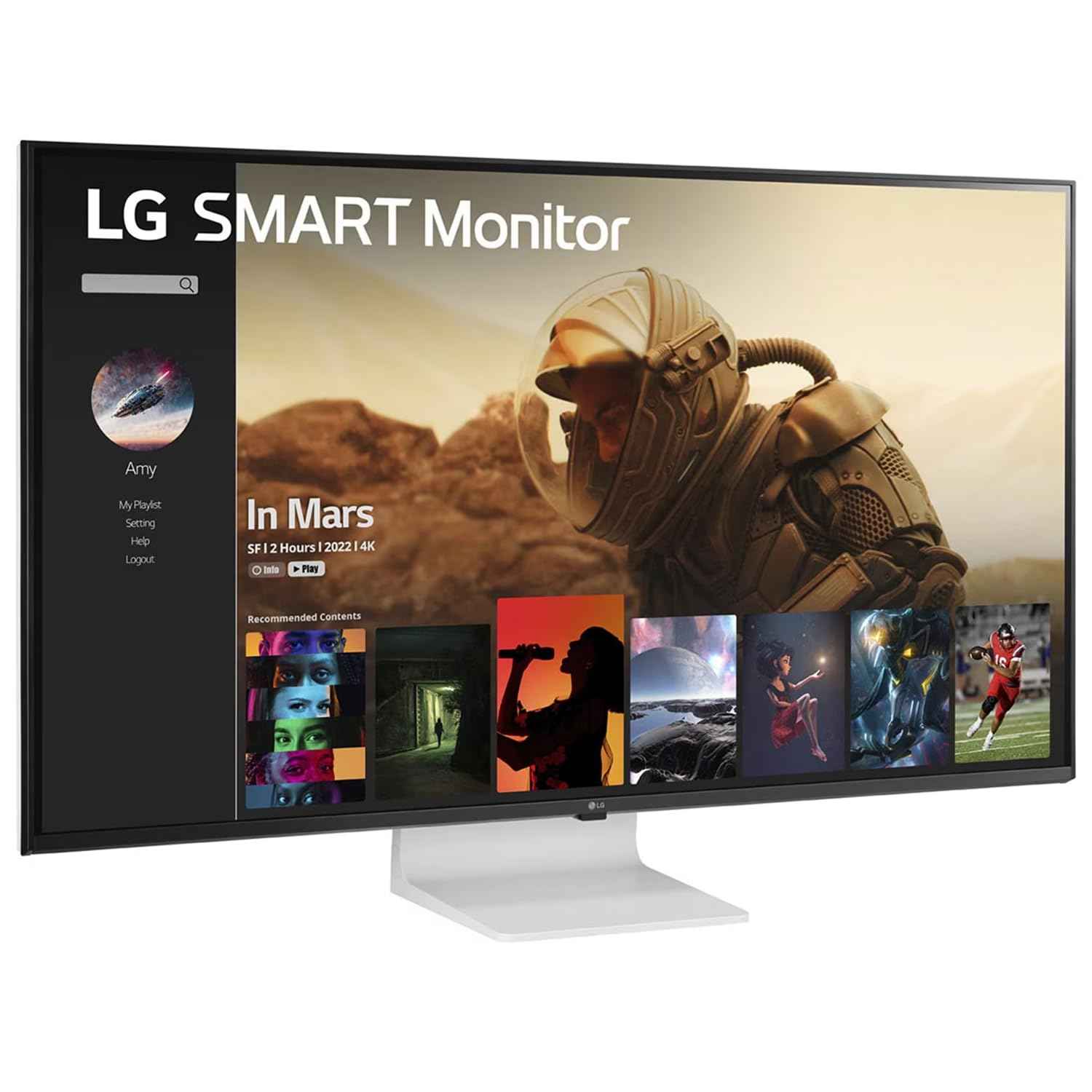 LG 43" Ultrafine™ Smart Monitor UHD 4K IPS (3840 * 2160), HDR 10, Wireless Connectivity, webOS, AirPlay 2, USB Type-C (65W PD), Speakers 10WX2, Magic Remote, HDMIx2, DP, HP Out, 43SQ700S (White)