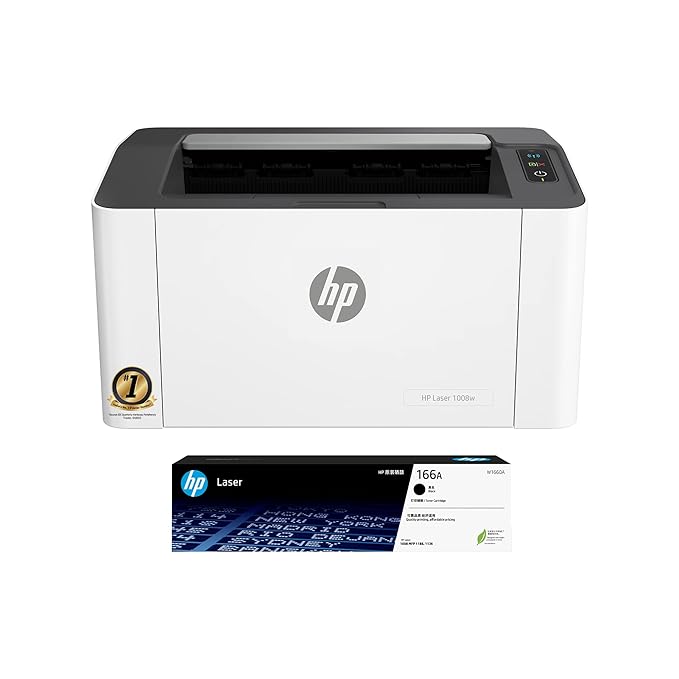 HP Laser 1008W Monochrome Laser Printers,Wireless,Single Function,Print,Hi-Speed USB 2.0Up to 21 Ppm,150-Sheet Input Tray,100-Sheet Output Tray,10,000Page Duty Cycle,1Year Warranty,Black&White,714Z9A - Zapnet.in