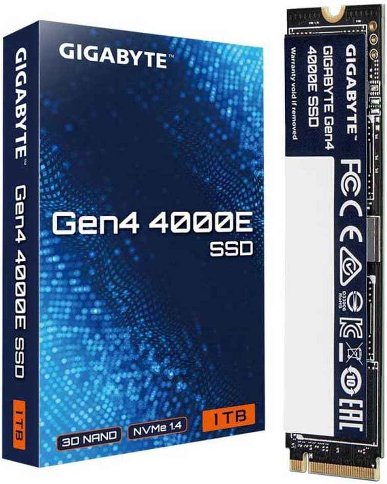 Gigabyte 1TB M.2 Solid State Drive Gen4 4000E (PCIe Gen 4.0 x4/NVMe 1.4)