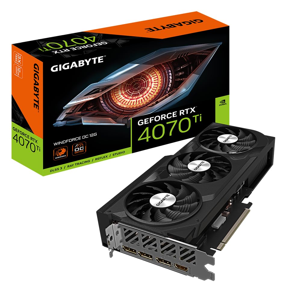 GIGABYTE GV-N407TWF3OC-12GD Graphics Board with GeForce RTX4070Ti, 12GB