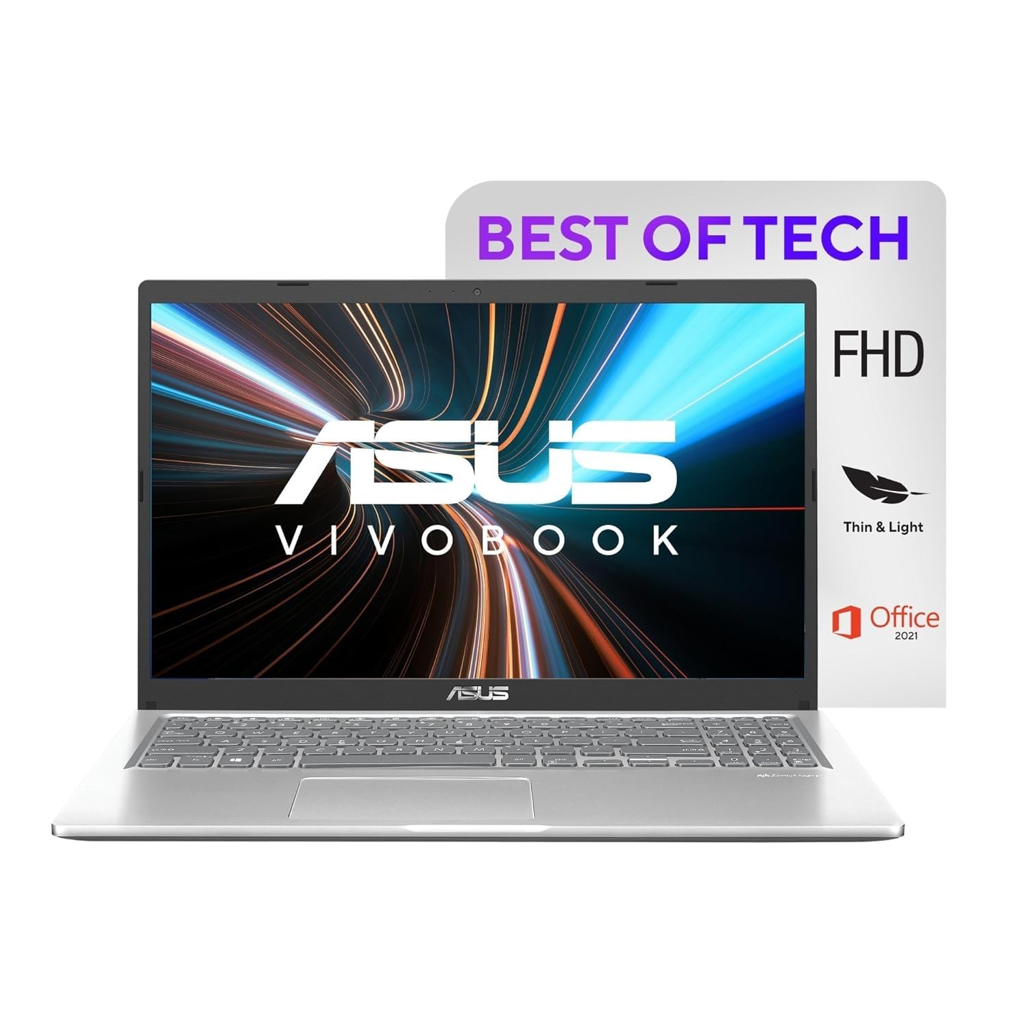 ASUS Vivobook 15, Celeron N4020, 15.6" (39.62 cms) HD, 60Hz, Thin and Light Laptop (8GBRAM/512GB SSD/Integrated Graphics/Windows 11/Office 2021/Silver/1.8 kg), X515MA-BR022WS