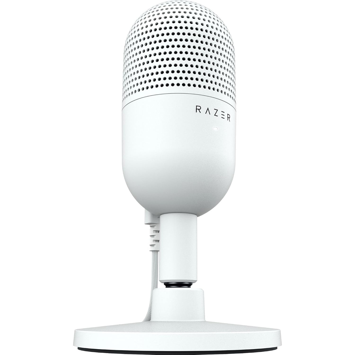 Razer Seiren V3 Mini USB Microphone: Condenser Mic - Supercardioid Pickup Pattern - Tap-to-Mute Sensor with LED Indicator - Shock Absorber - Ultra Compact - PC, Discord, OBS Studio, XSplit - White