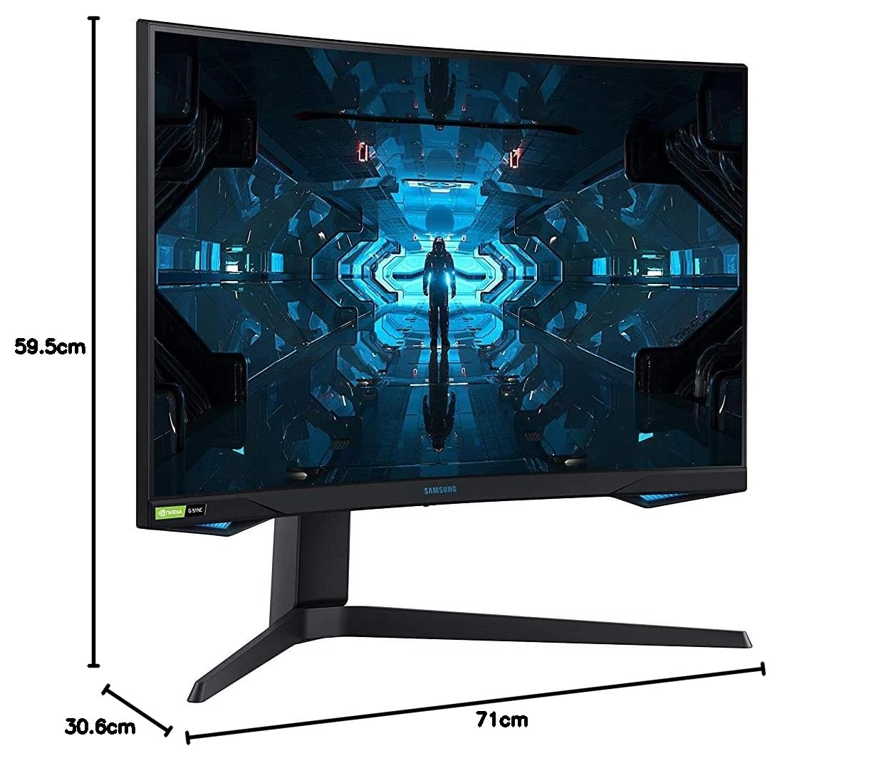Samsung 32-inch(80cm) Odyssey G7 Gaming, 240 Hz, 1ms, 2K, Curved Monitor, HAS, WQHD, QLED, HDR600, G-Sync Compatible, 2560 x 1440 Pixels (LC32G75TQSWXXL, Black)