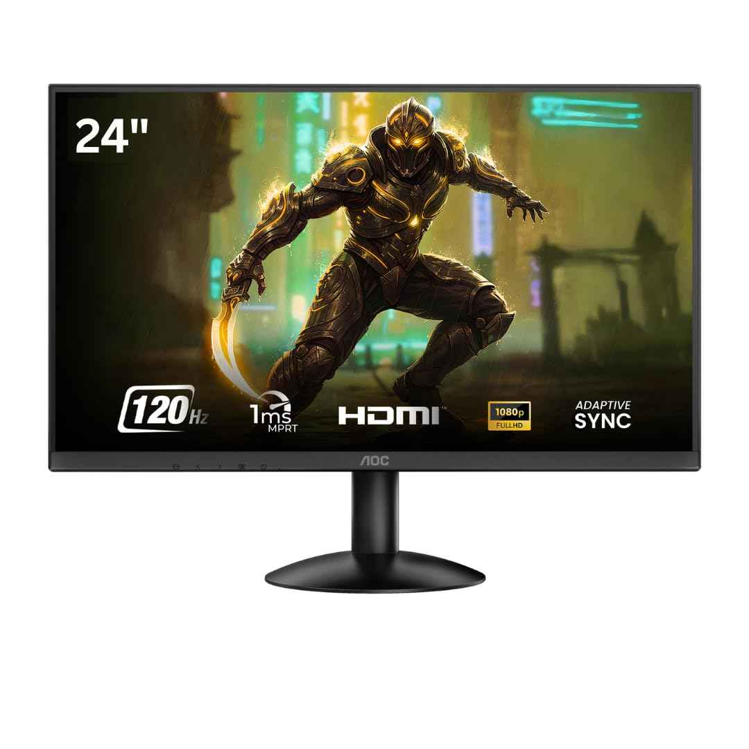 AOC 24B30H2 24 Inch (23.8") FHD IPS Monitor | 120Hz Refresh Rate | 1ms Response Time | Adaptive Sync | 3-Side Frameless | HDMI & VGA | Low Blue Mode | VESA Mount