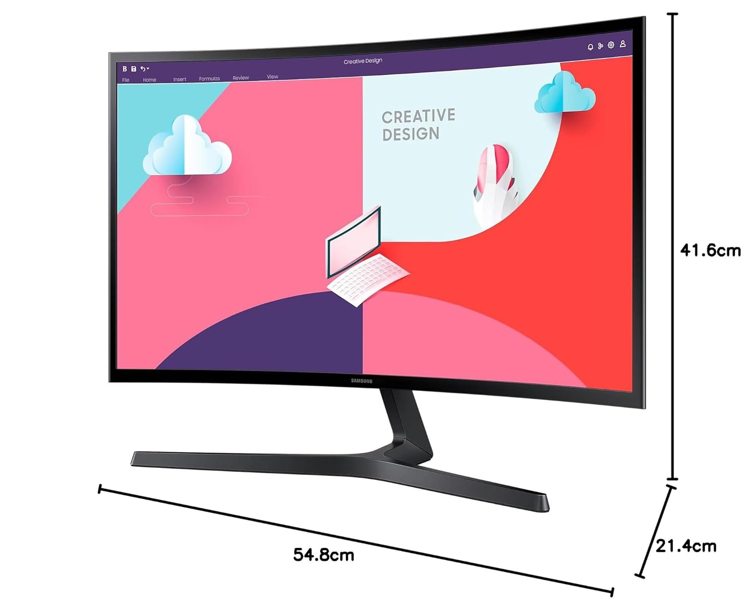 Samsung 24-Inch(59.8Cm) Fhd, 75 Hz, 1800R Curved Monitor, Va Panel, Slim Design, Amd Freesync, Game Mode, Flicker Free, Hdmi, Audio Port (Ls24C366Eawxxl, Black), LED
