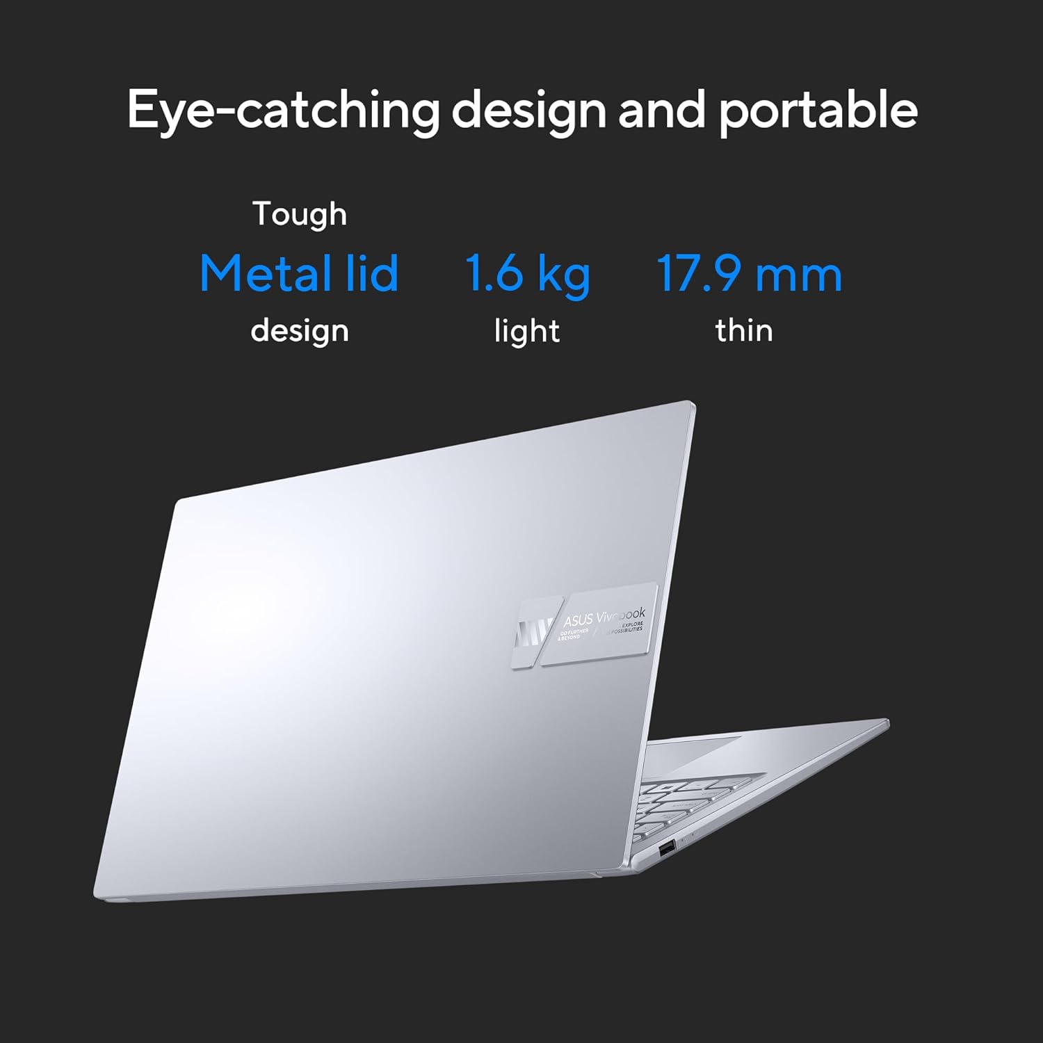 ASUS Vivobook 15X OLED,2.8K (2880 x 1620) 16:9,Intel Core i5-1335U Processor 1.3 GHz,Thin & Light Laptop (16GB RAM/512GB SSD/Windows 11/Office Home/50Whr Battery/Cool Silver/1.60 kg),K3504VAD-MA542WS