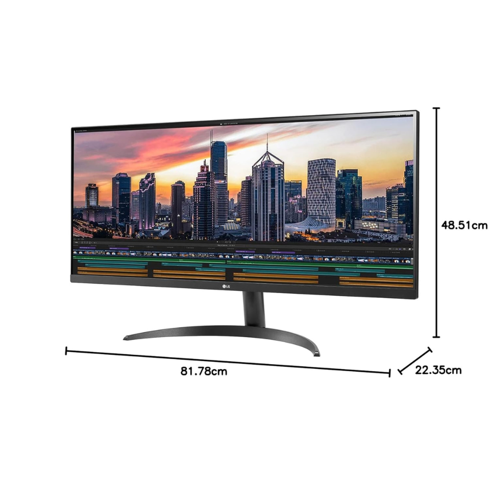 LG 34WP500 87 cm (34 Inches) UltraWide Full HD (2560 x 1080) Pixels Display - HDR 10, AMD Free sync, IPS with sRGB 95%, Multitasking, Flicker Safe, Reader Mode, HDMI, Headphone Out and Gaming Monitor - Zapnet.in