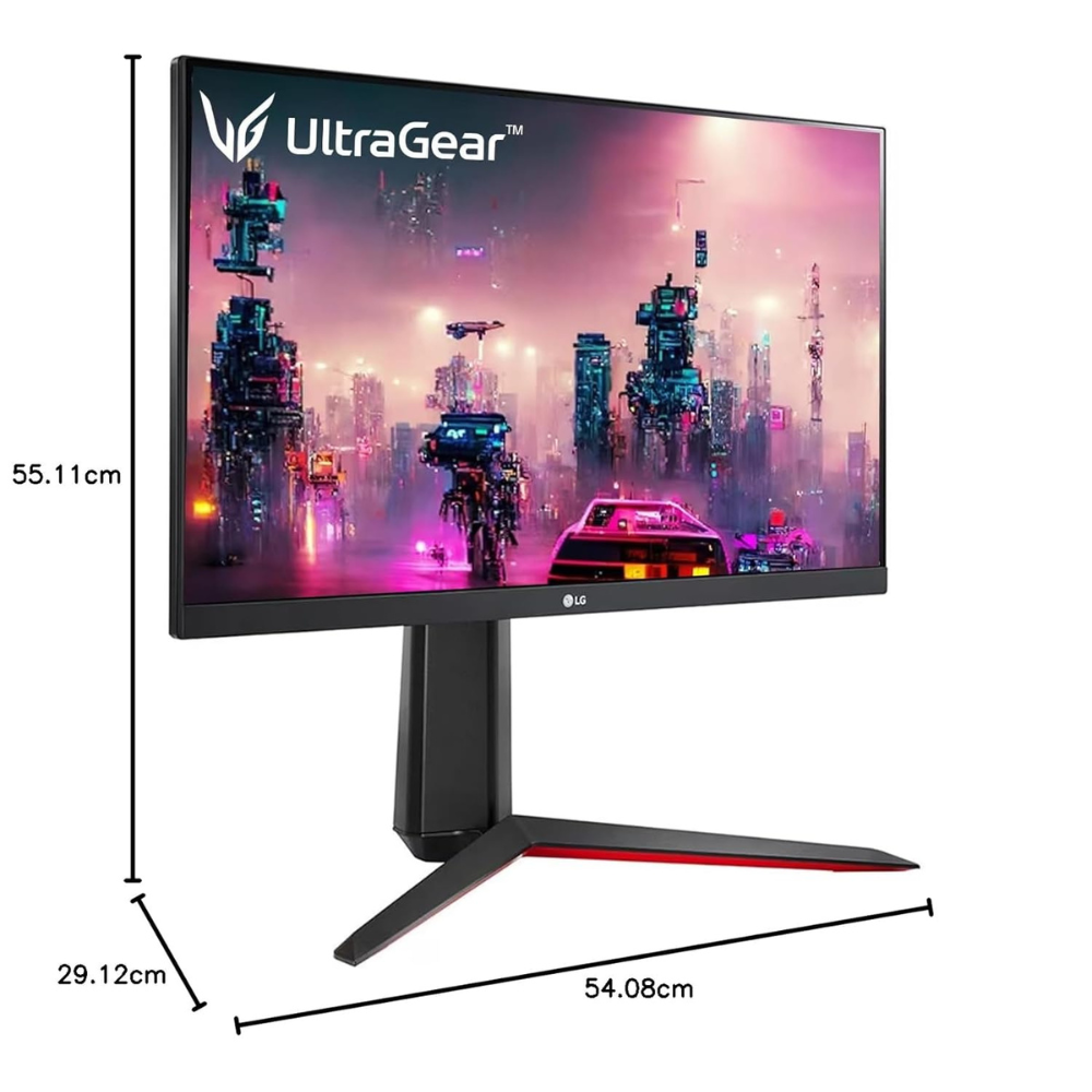 LG 24GN65R Ultragear IPS Gaming Monitor 60 cm (24 Inches), FHD 1920 x 1080, 1ms, 144Hz, AMD FreeSync Compatible, HDR 10, sRGB 99% (Typ.), DP, HDMI, Height, Tilt & Pivot Adjust Stand - Zapnet.in
