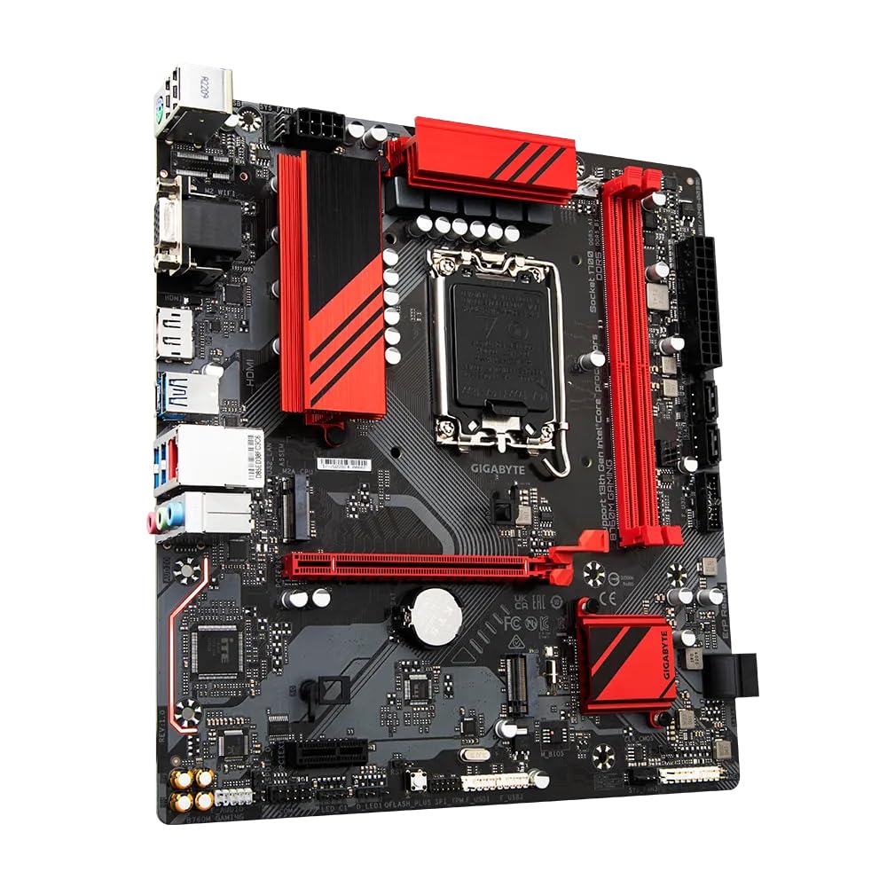 GIGABYTE Intel B760M Gaming ATX Motherboard with 6+2+1 Phases Digital VRM Solution, Dual Channel DDR5:2*DIMMs XMP Memory Module Support,2 x DDR5 DIMM sockets Supporting up to 96 GB,DDR5