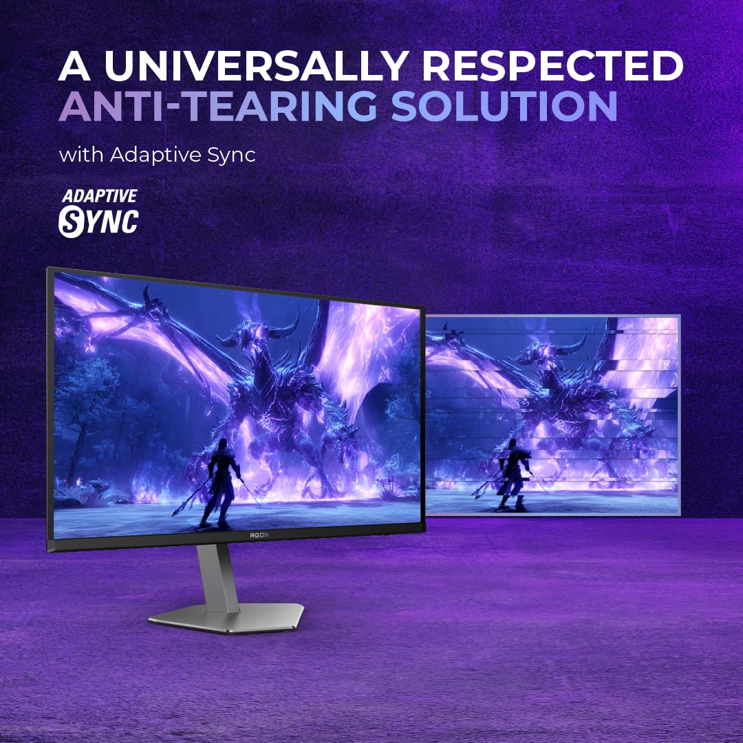 AOC AG276QZD2 27" QHD QD-OLED Gaming Monitor, 240Hz, 0.03ms GtG, HDR TrueBlack 400, USB Hub, Light FX Illumination Effects at Back Panel, Esports Design, Height Adjustable Stand, Speakers
