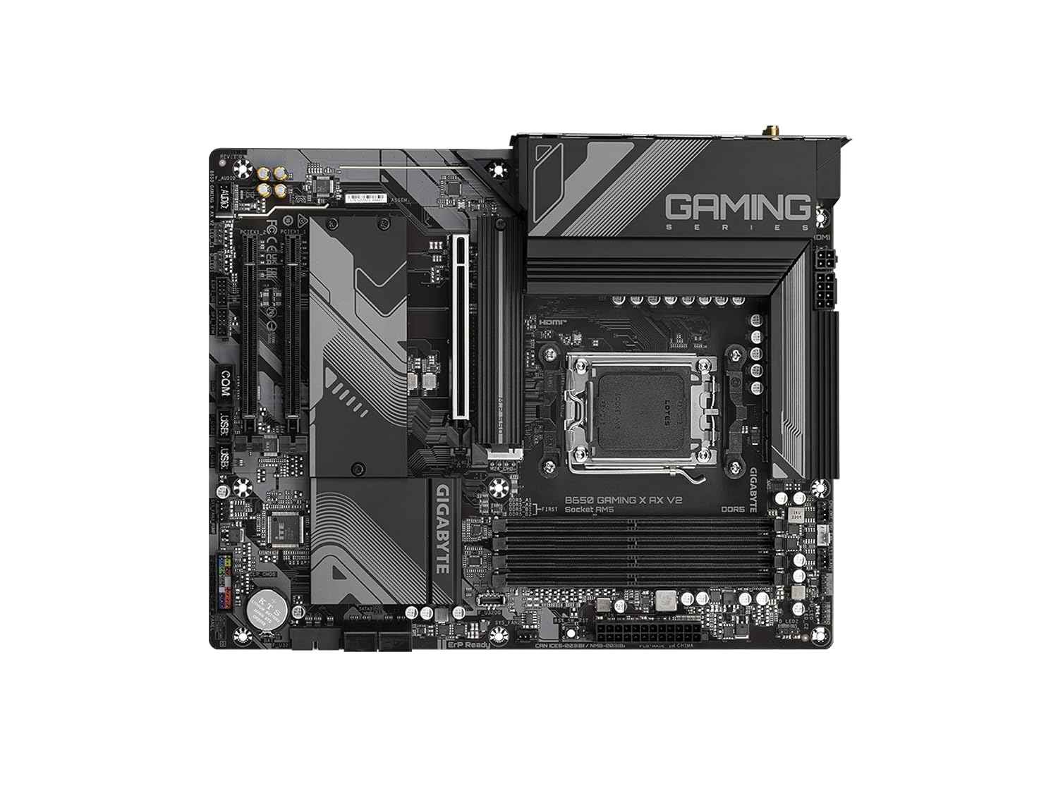 GIGABYTE B650 Gaming X AX V2 (rev. 1.0) AM5 LGA 1718 AMD B650 ATX DDR5, Triple M.2, PCIe 5.0, USB 3.2 Gen2x2 Type-C, AMD Wi-Fi 6E, Realtek 2.5GbE LAN