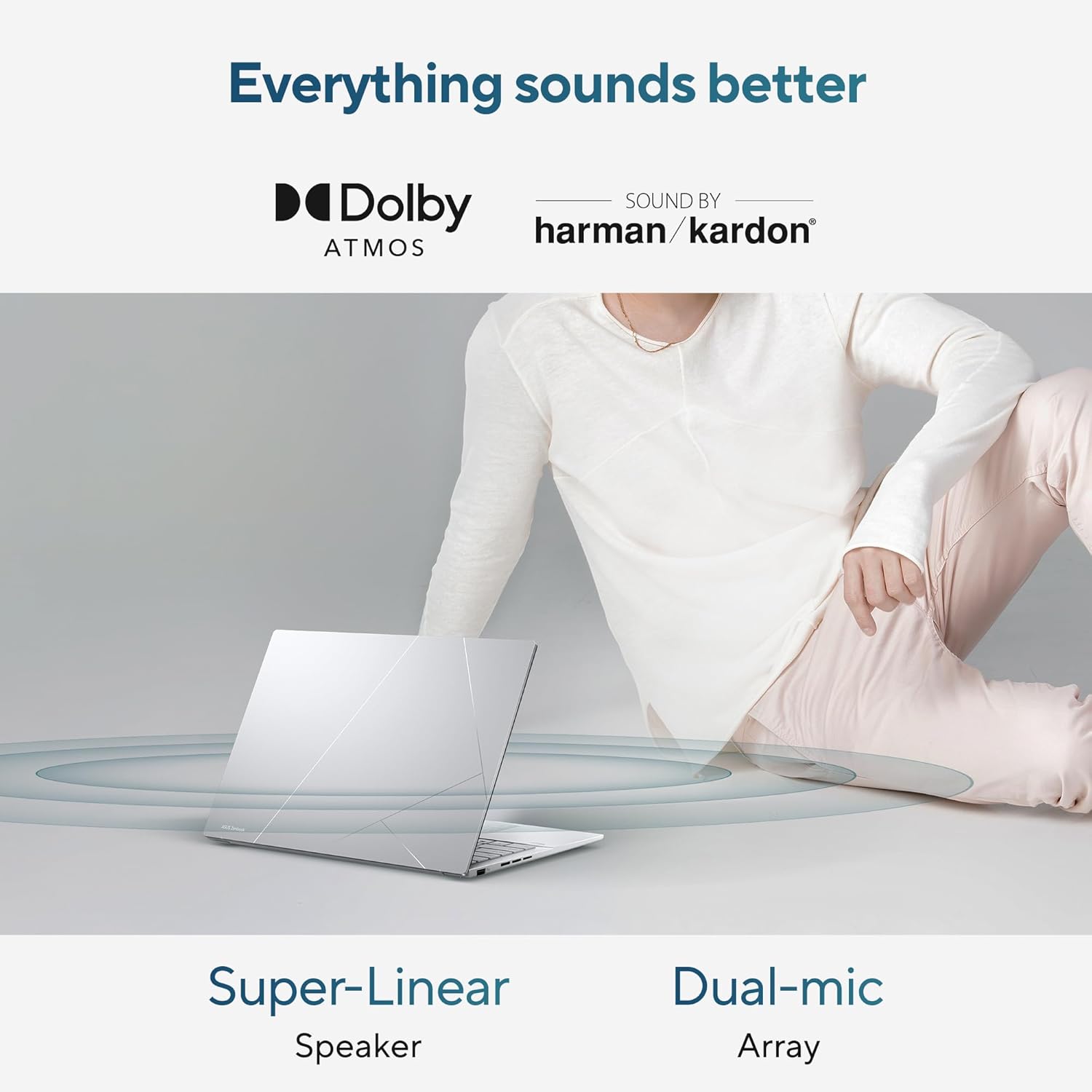 ASUS Zenbook 14, Intel Core Ultra 7, 16GB RAM, 1TB SSD, 3K OLED 16:10 120Hz, 14", Windows 11, Office 2021, Foggy Silver, 1.28KG, UX3405MA-PZ751WS, Backlit, Touchscreen, 75WHr AI Powered Laptop