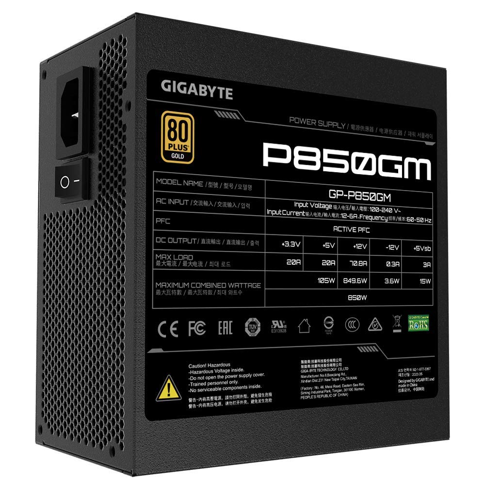 GIGABYTE GP-P850GM Modular Power Supply (80 Plus Gold)
