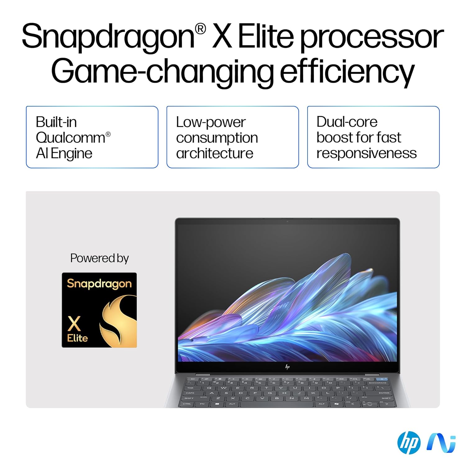 HP OmniBook X Laptop, Snapdragon® X Elite X1E-78-100,14inch(35.6 cm),2.2K Touch Display,IPS,16GB LPDDR5x,1TB SSD,Next Gen Windows, Copilot +,Blue,1.34 kg,14-fe0121QU - Zapnet.in
